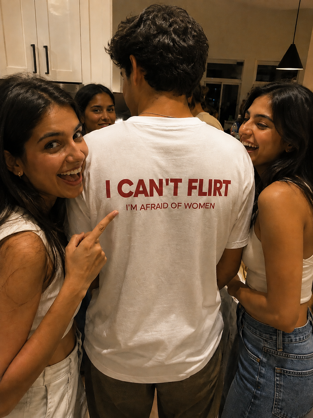 I CAN'T FLIRT I'M AFRAID OF WOMEN Unisex Oversized Classic T-Shirt
